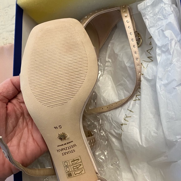 EUC Stuart Weitzman Nudistcurve 75 Block Shine Sandal size 5.5 - Picture 6 of 7